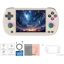 RG40XX H Retro Handheld Game Console 4-inch 640*480 IPS Screen 3200mAh Built-in 64G TF Card Supports Multiple Simulators Linux System with Screen Protector (Gery-64G)