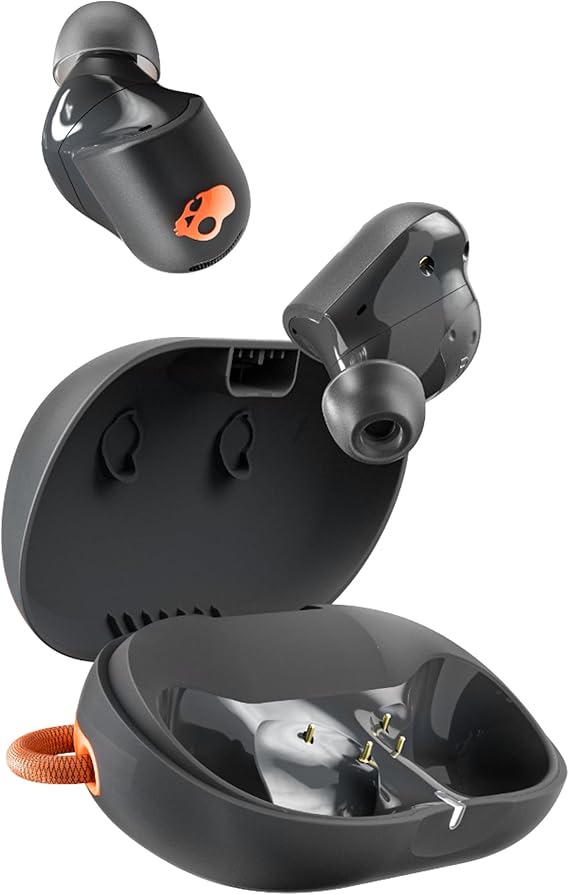 Skullcandy Sesh ANC Active Wireless Earbuds, Bluetooth Headphones, Noise Cancelling, Customizable Sound, 48 Hrs Battery, Stable Fit, Sweat and Waterproof, Microphone for iPhone Android - BlackOrange