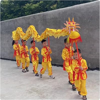Silk Dragon Dance 5 Meters Dragon Dance Outdoor Sports Performance Lion Dance Chinese New Year Halloween Lion Dance Head