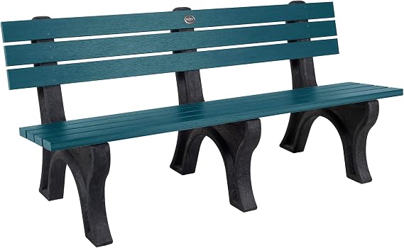 Aurora Traditional 6 ft Park Bench, Nantucket Blue